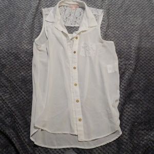 White top with lace back
